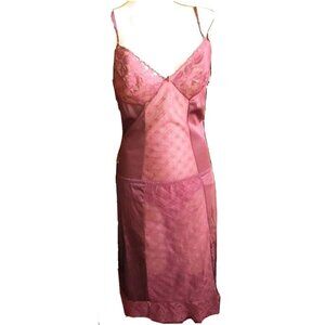 Vintage Slip Body Suit 32 PURPLE SATIN VASSARETTE LACY Bombshell 1970s Lingerie